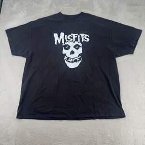 Vintage Misfits Fiend Skull Punk Rock Band Shirt Mens 2XL Black Music Gothic Tee